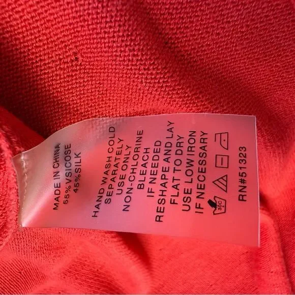 Chaus New York Red Open Front Cardigan - Size S - Picture 5 of 6